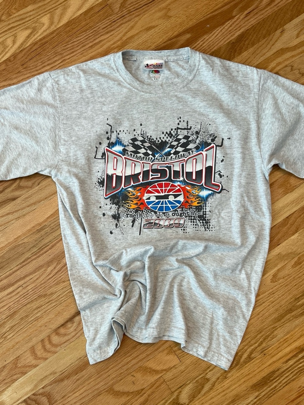 Nascar Bristol Racing Graphic T-Shirt - Gray, Red, Blue